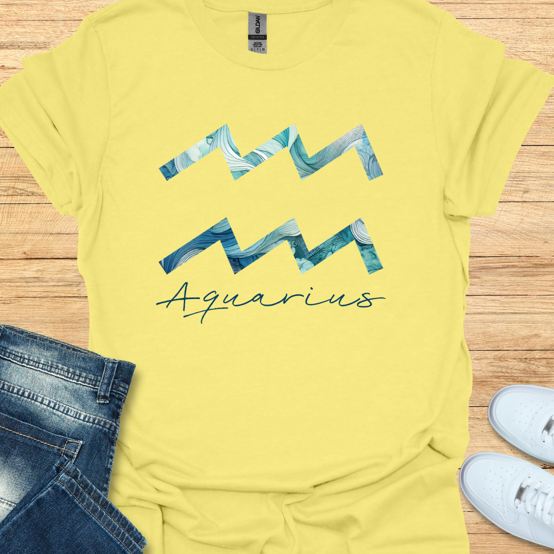 Aquarius Bold Watercolor Sign T-Shirt