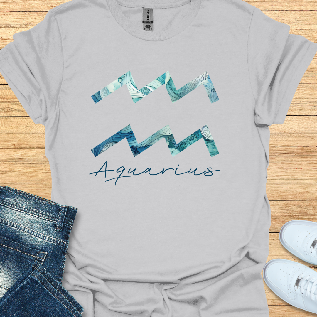 Aquarius Bold Watercolor Sign T-Shirt