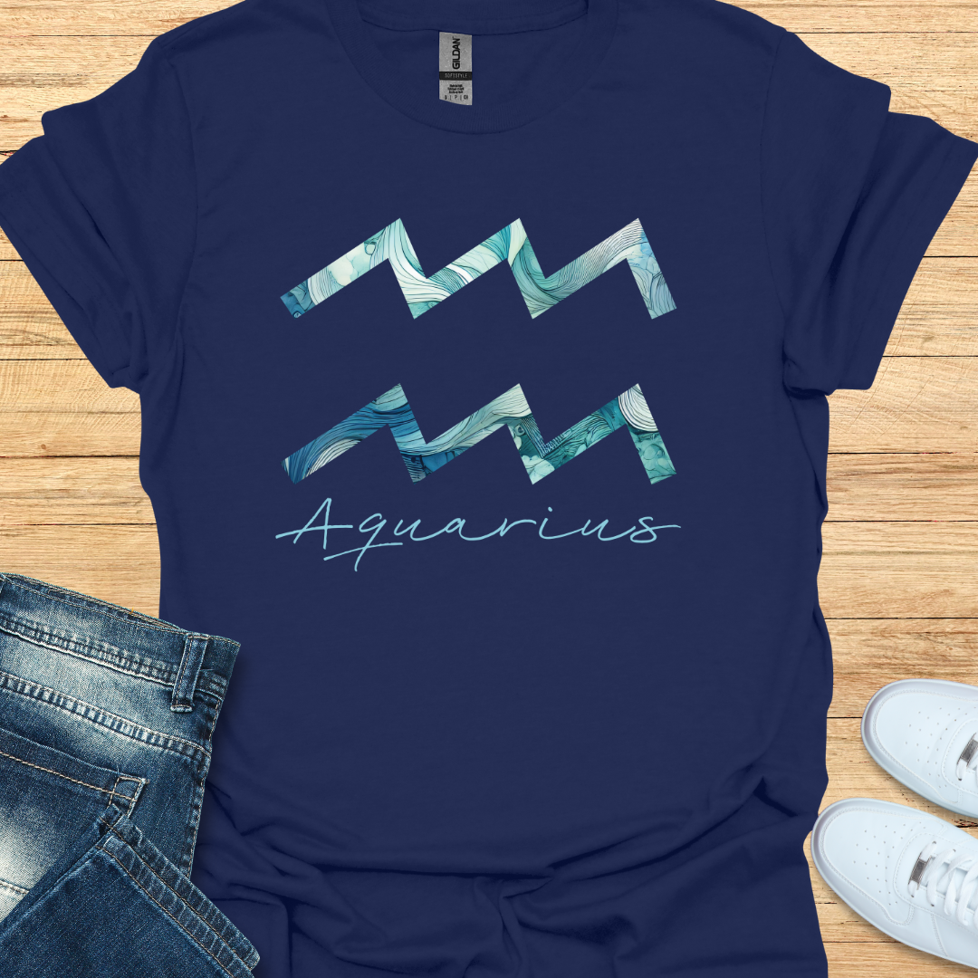 Aquarius Bold Watercolor Sign T-Shirt