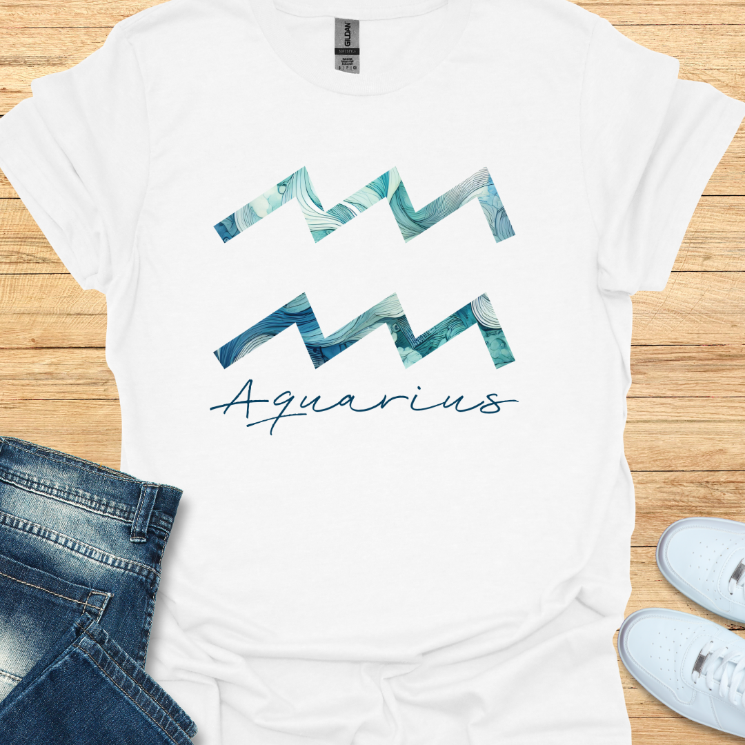 Aquarius Bold Watercolor Sign T-Shirt