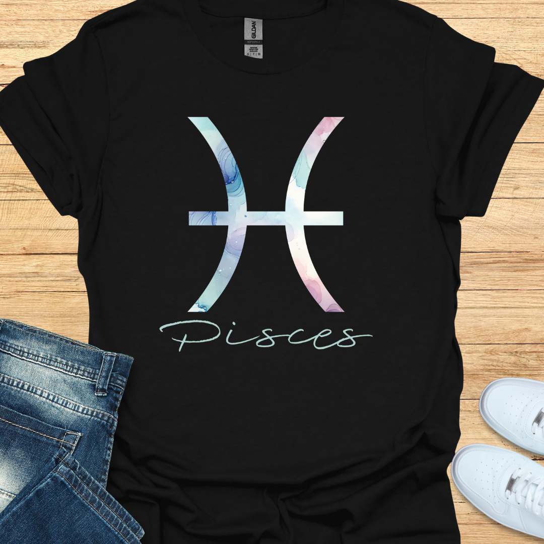 Pisces Bold Watercolor Sign T-Shirt