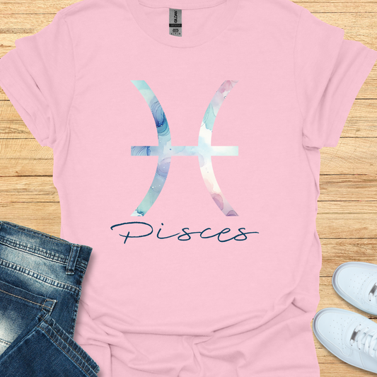 Pisces Bold Watercolor Sign T-Shirt