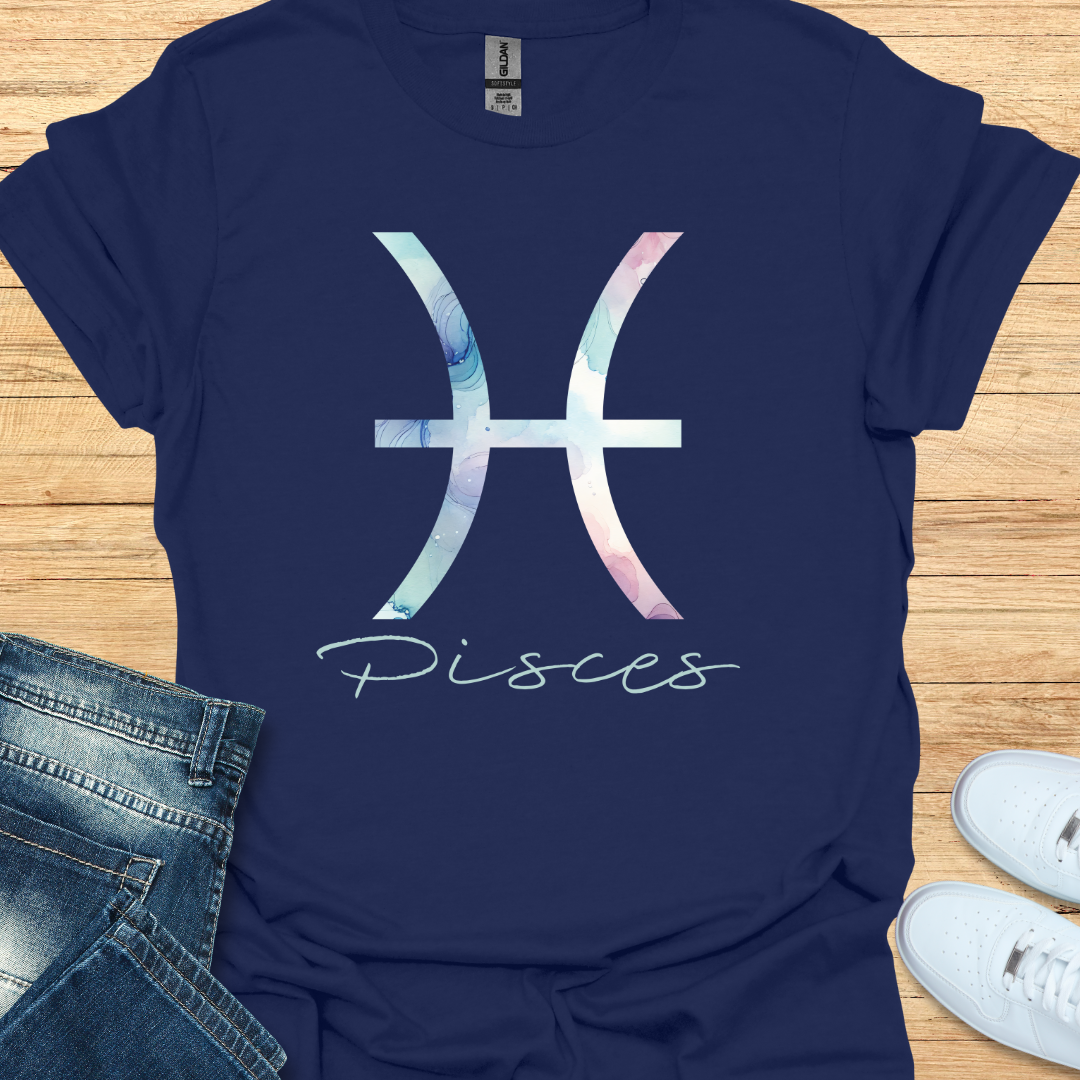 Pisces Bold Watercolor Sign T-Shirt