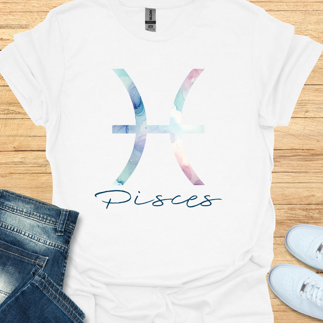 Pisces Bold Watercolor Sign T-Shirt