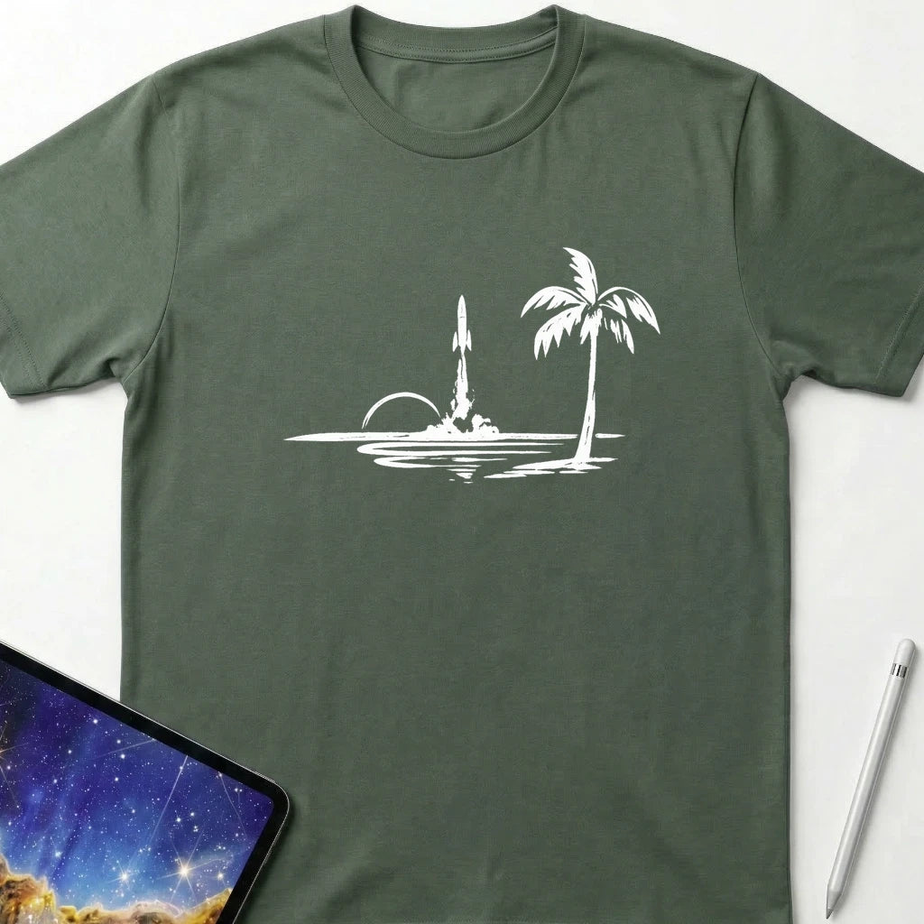 Florida Sunset Launch T-Shirt Military Green