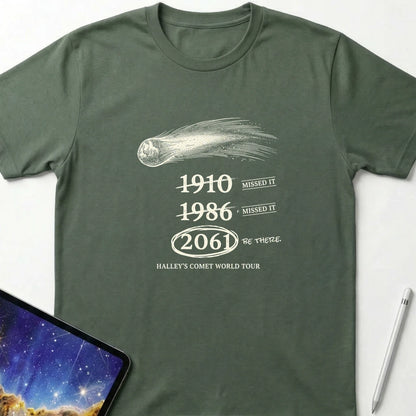 Halley's Comet World Tour T-Shirt Military Green