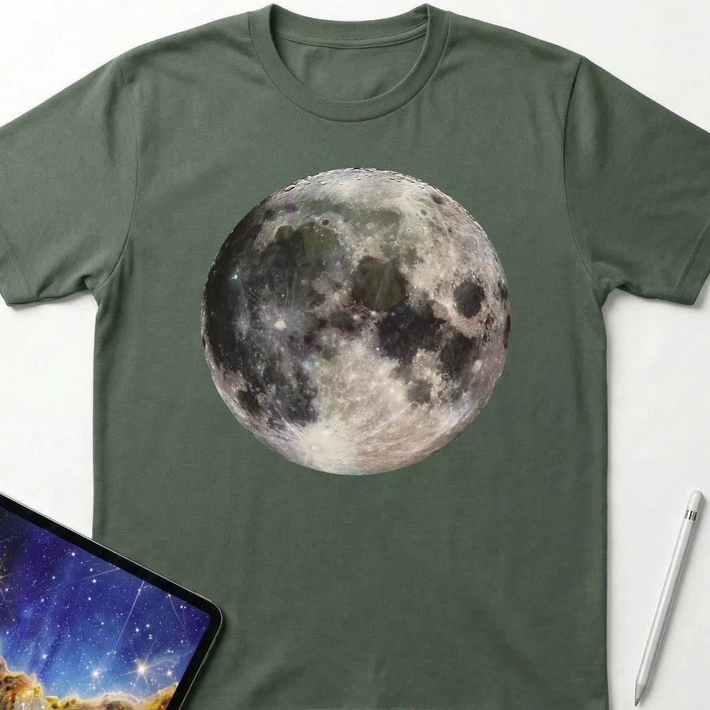 Detailed Moon T-Shirt Military Green