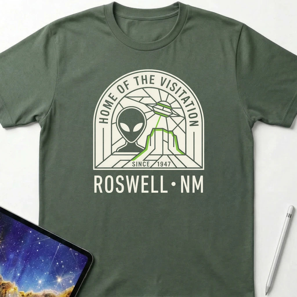Roswell NM Visitation T-Shirt Military Green