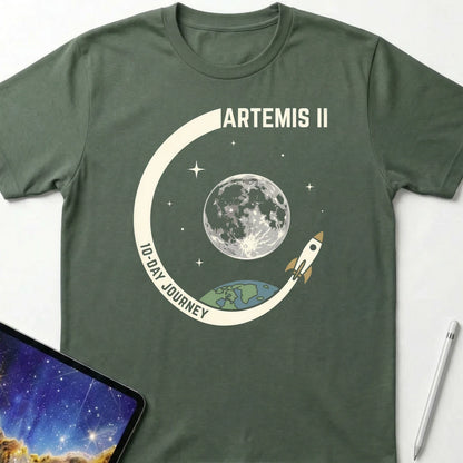 Artemis II Journey T-Shirt Military Green