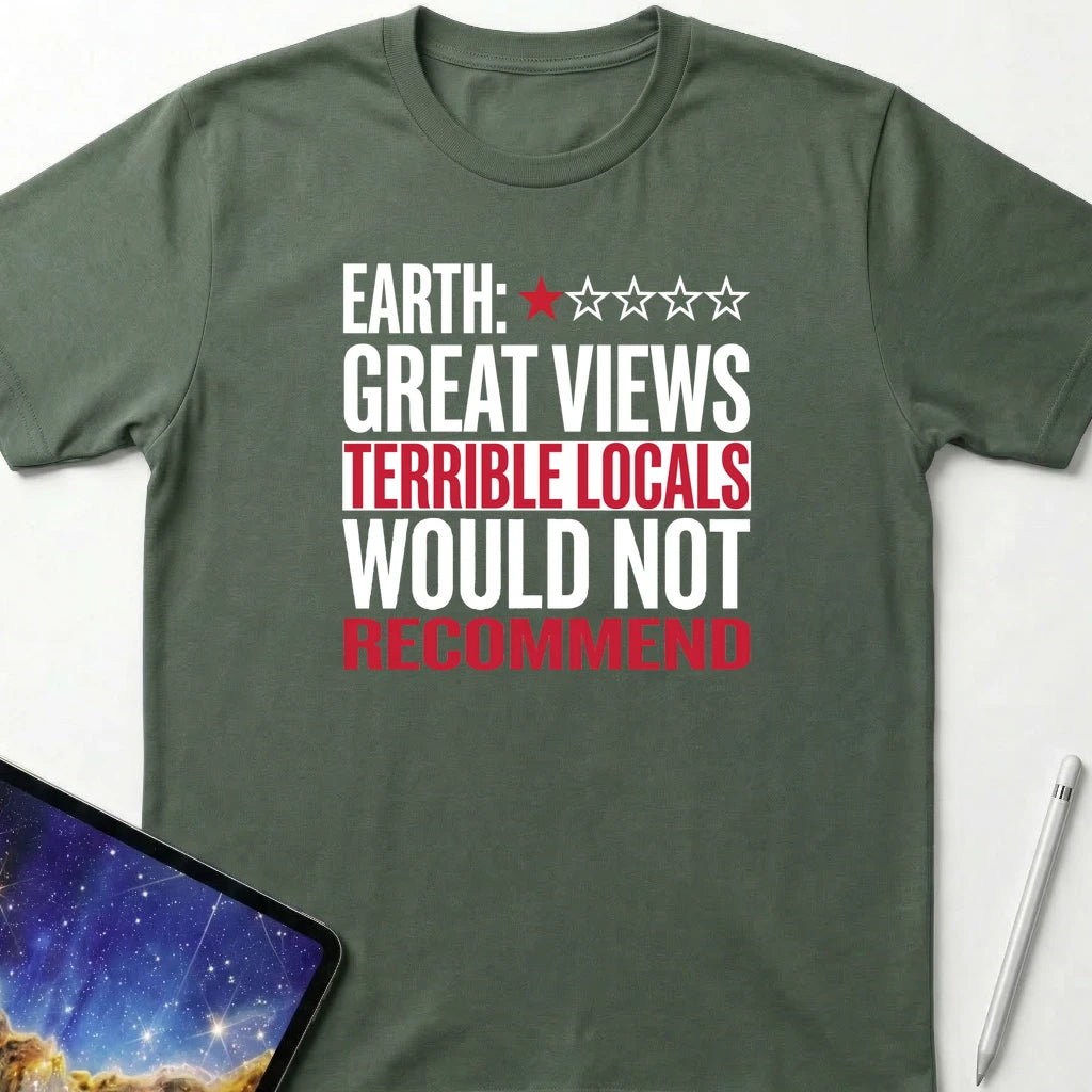 Earth 1 Star Rating T-Shirt Military Green