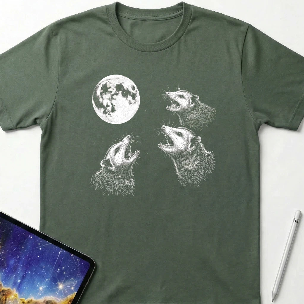 Possum Moon T-Shirt Military Green