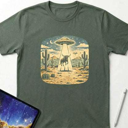 Surprised Steer T-Shirt Military Green