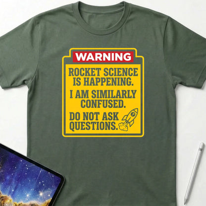 WARNING Rocket Science T-Shirt Military Green