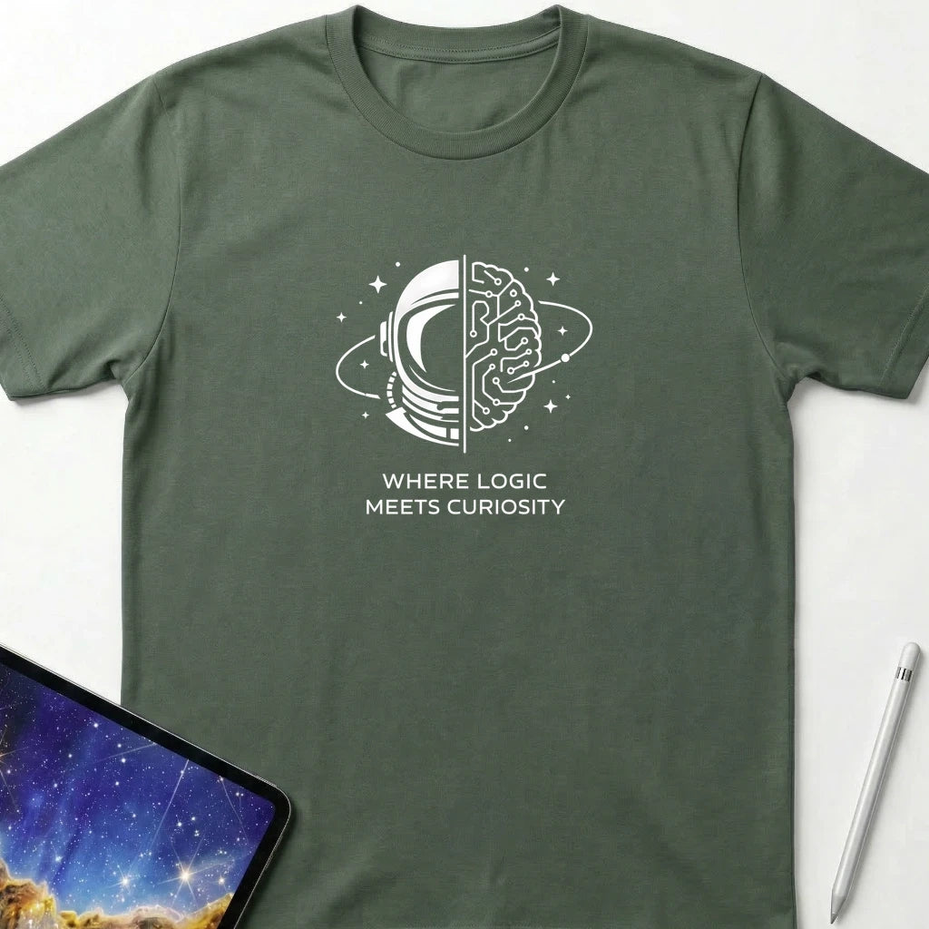Where Curiosity Meets Logic T-Shirt Military Green
