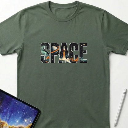 Window Into Space T-Shirt Military Green