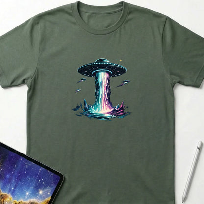 Neon Descent T-Shirt Military Green