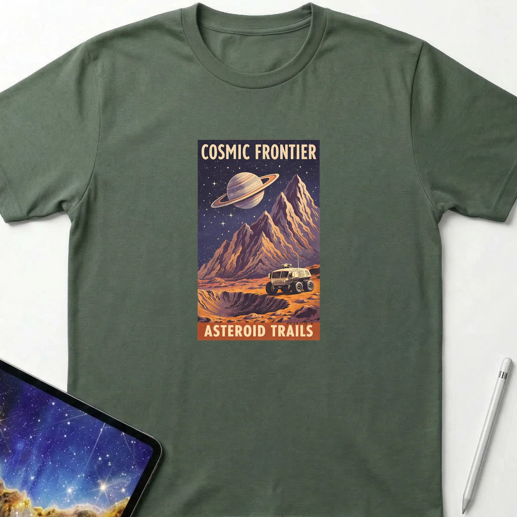 Asteroid Trails T-Shirt Military Green
