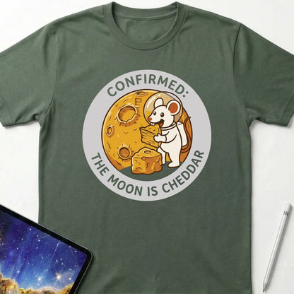 The Moon is Cheese T-Shirt Military Green
