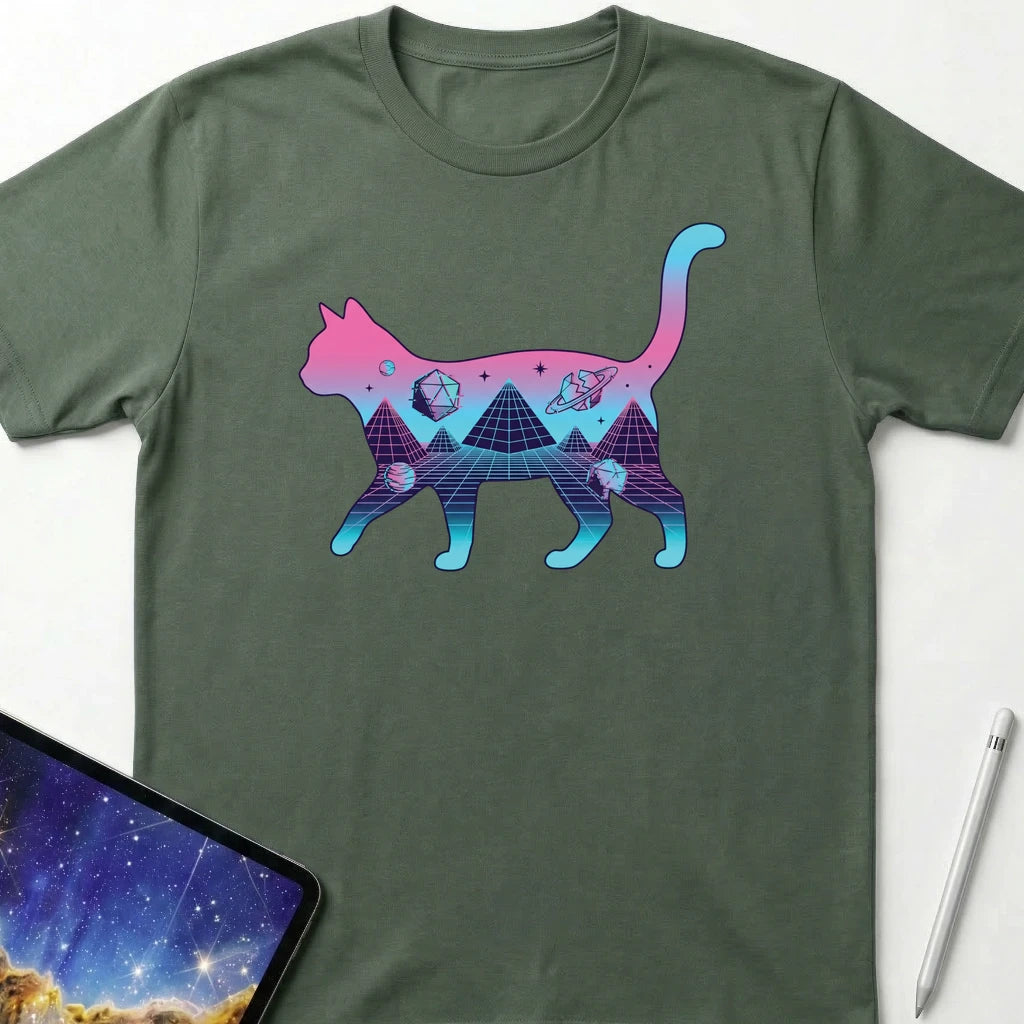 Retro-Futuristic Feline Military Green