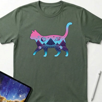 Retro-Futuristic Feline Military Green