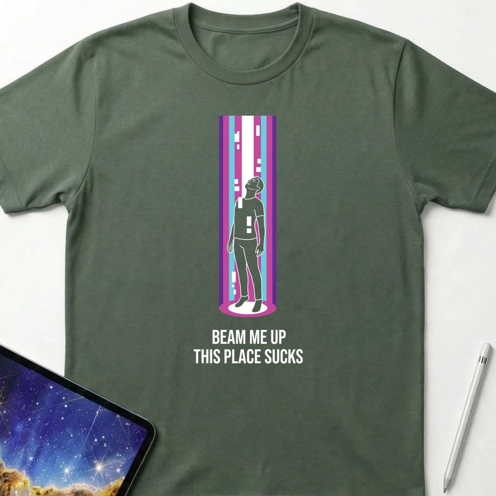 Beam Me Up T-Shirt Military Green