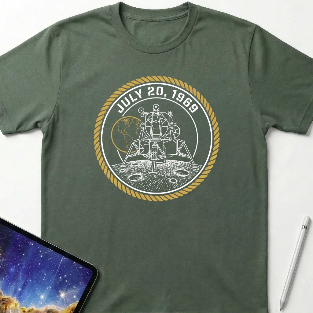 First Moon Landing T-Shirt Military Green