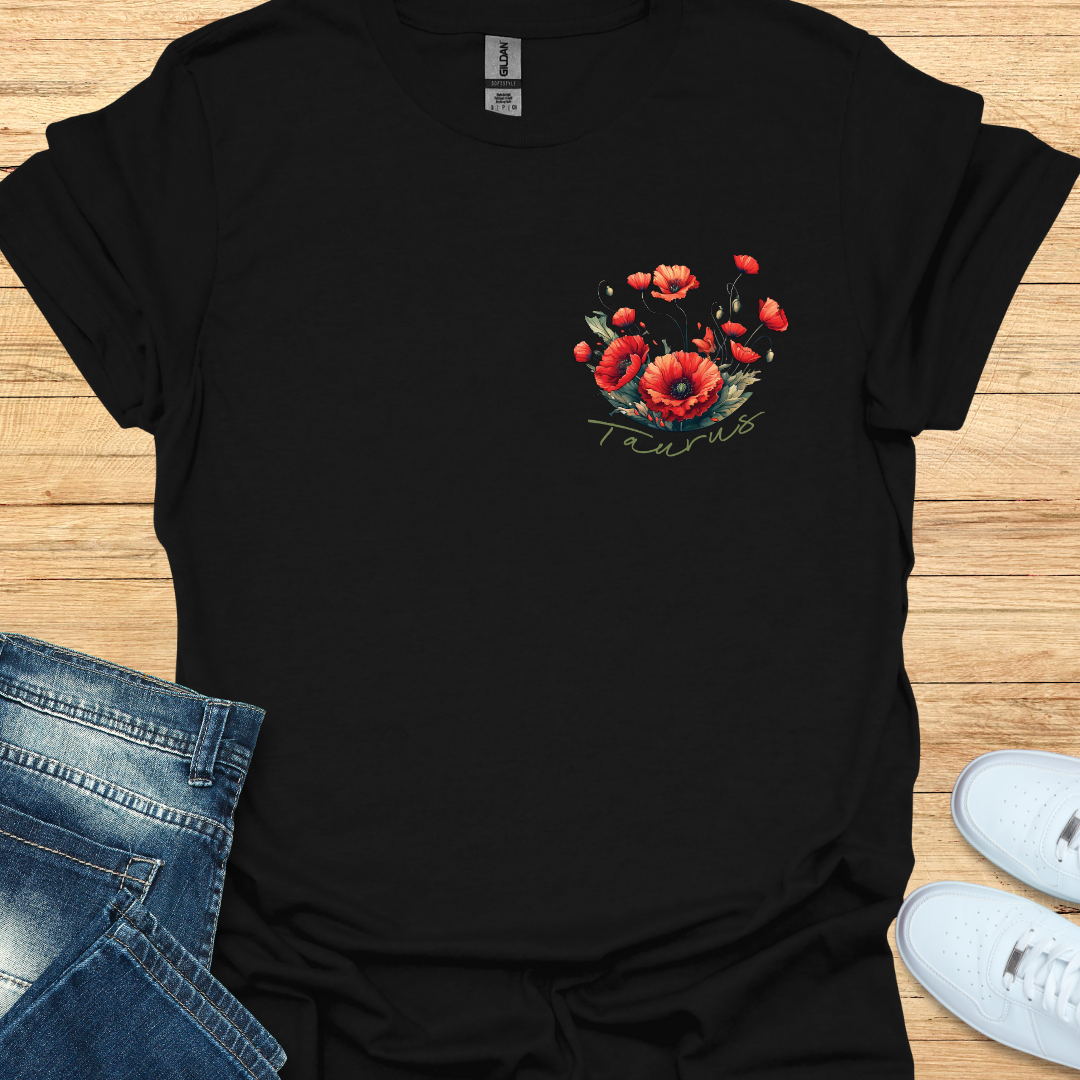 Taurus Poppy Art T-Shirt