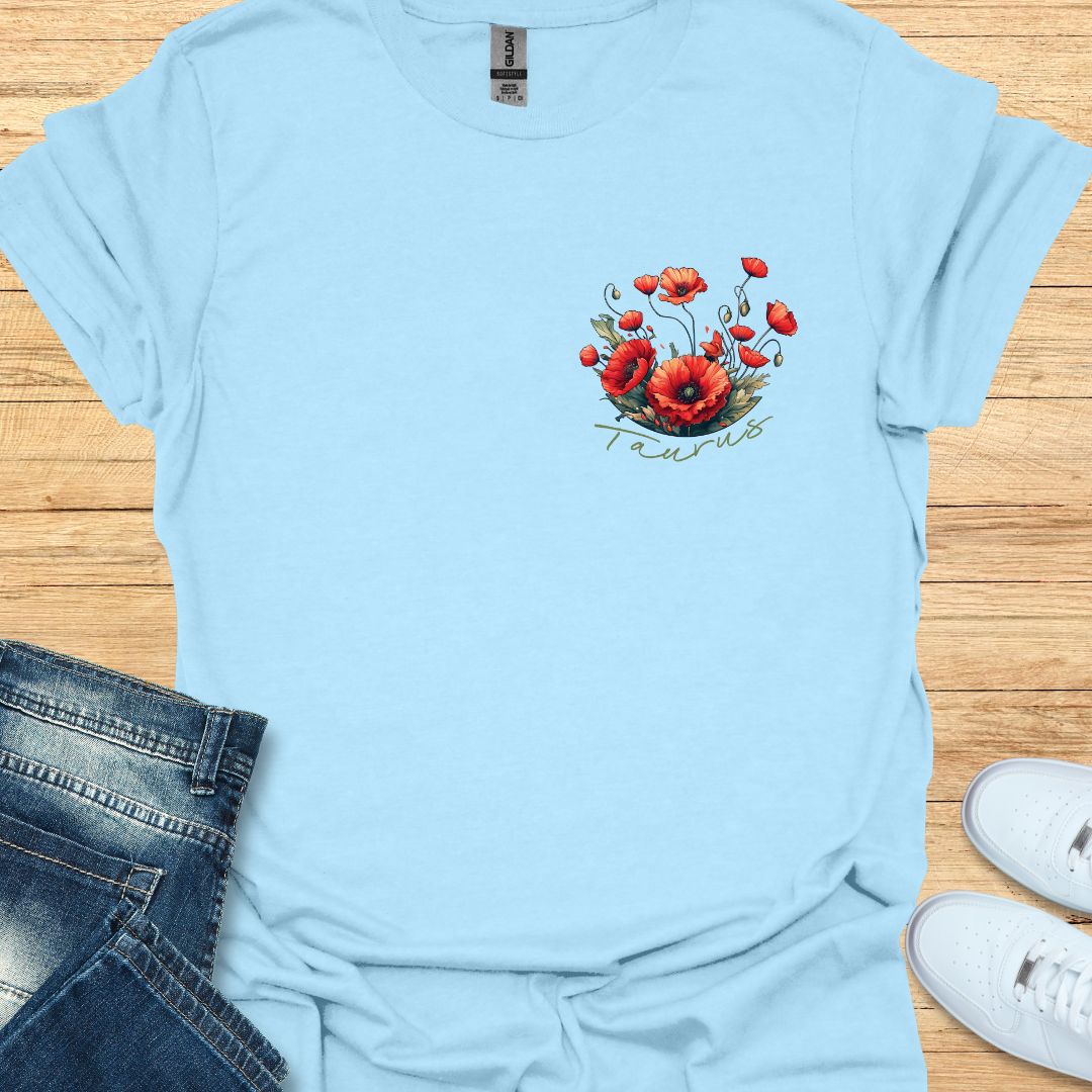 Taurus Poppy Art T-Shirt