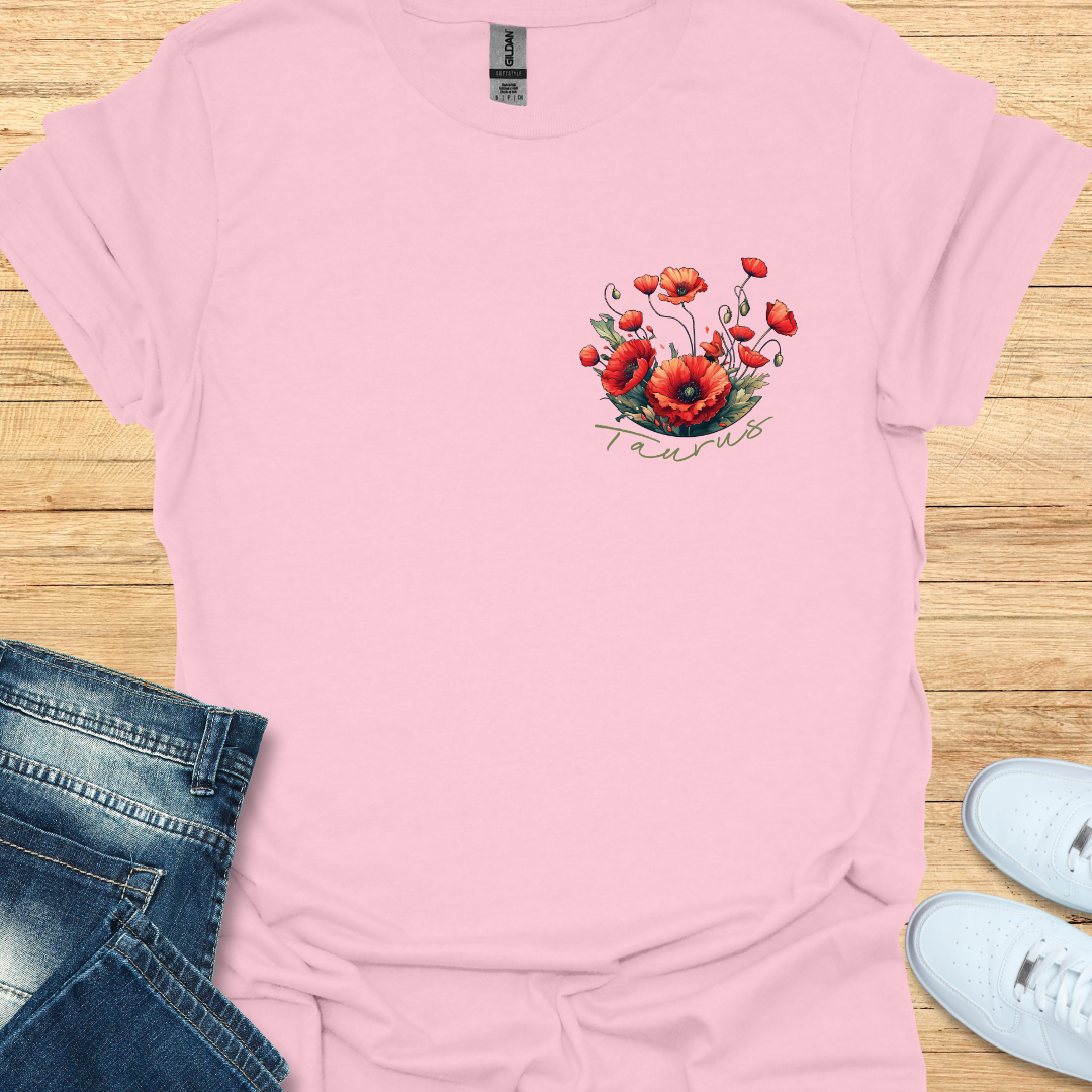 Taurus Poppy Art T-Shirt