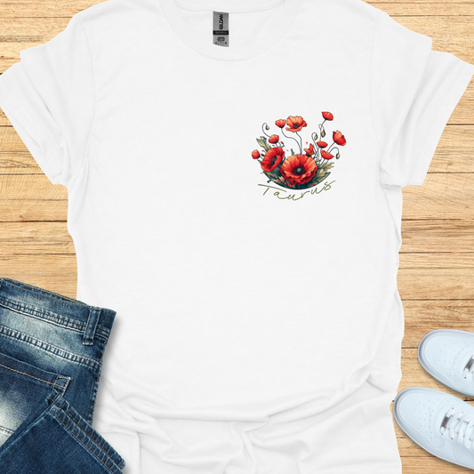 Taurus Poppy Art T-Shirt