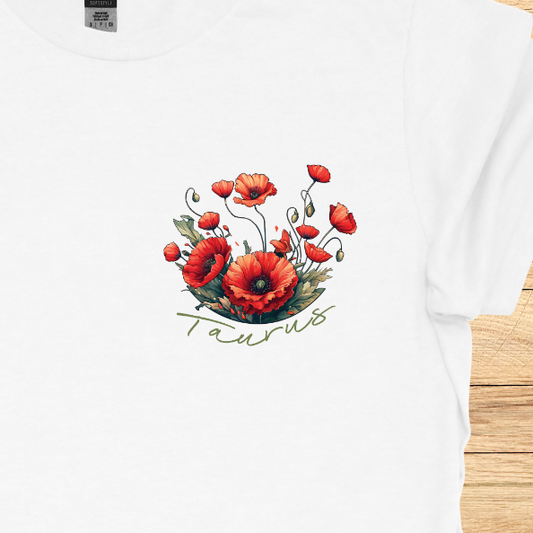 Taurus Poppy Art T-Shirt