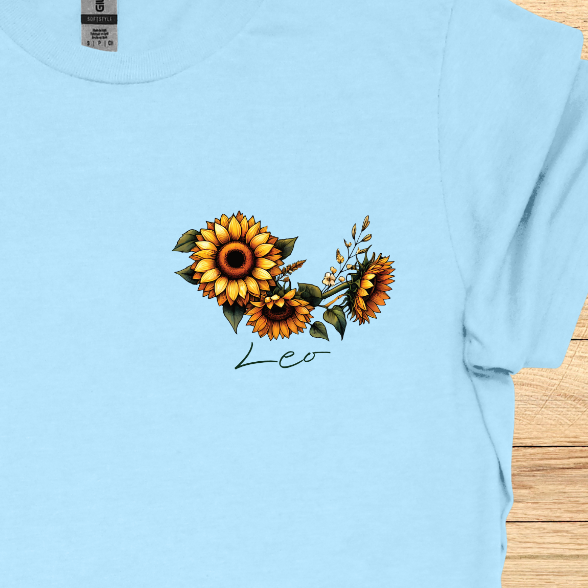 Leo Sunflower Art T-Shirt