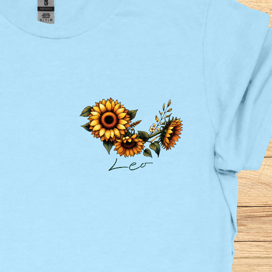 Leo Sunflower Art T-Shirt