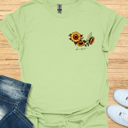 Leo Sunflower Art T-Shirt