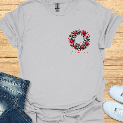 Libra Red Rose Art T-Shirt