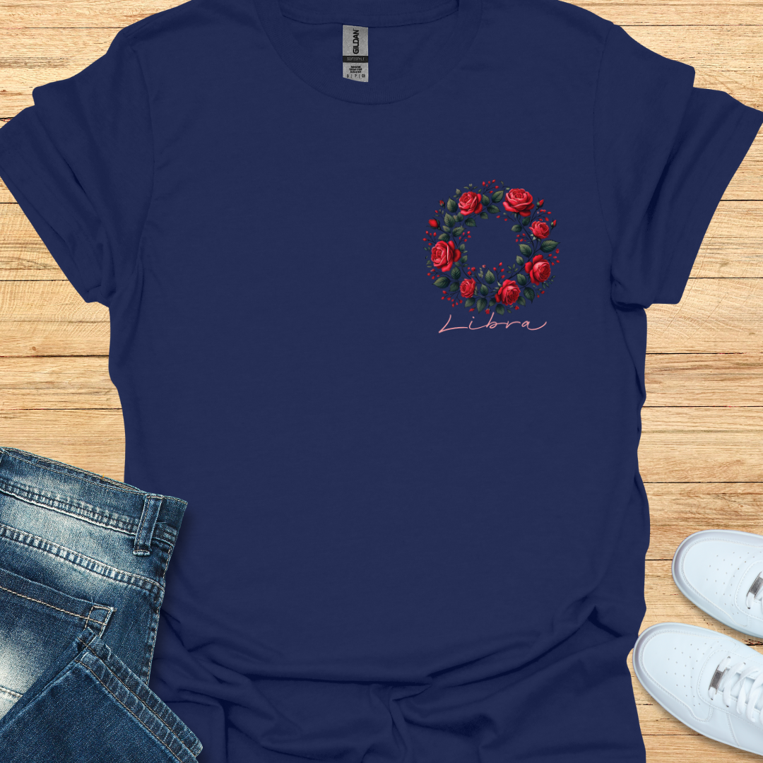 Libra Red Rose Art T-Shirt