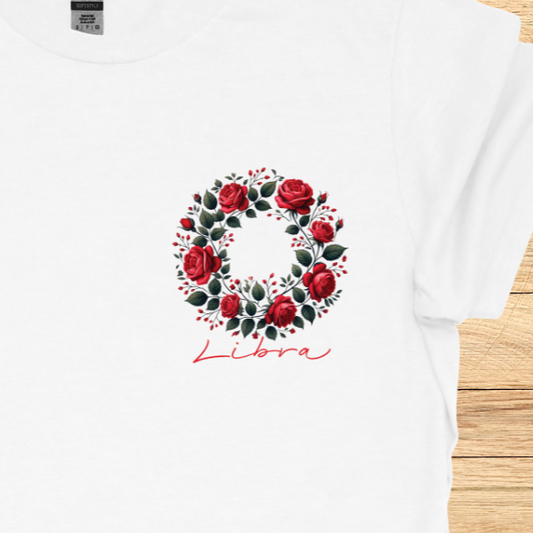 Libra Red Rose Art T-Shirt