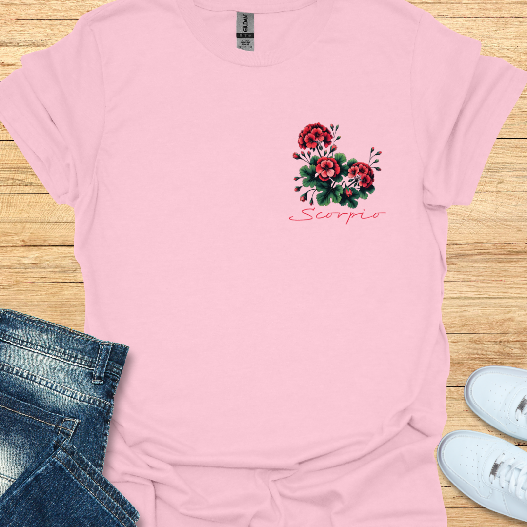 Scorpio Geranium Art T-Shirt
