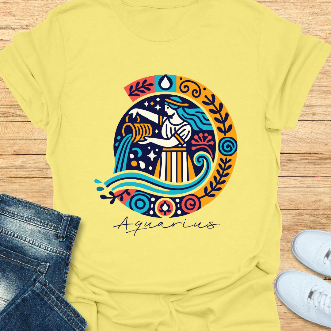 Aquarius Intricate Graphic T-Shirt