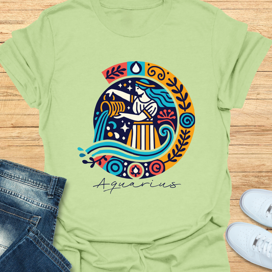 Aquarius Intricate Graphic T-Shirt