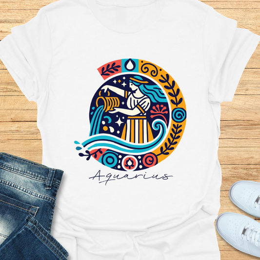 Aquarius Intricate Graphic T-Shirt