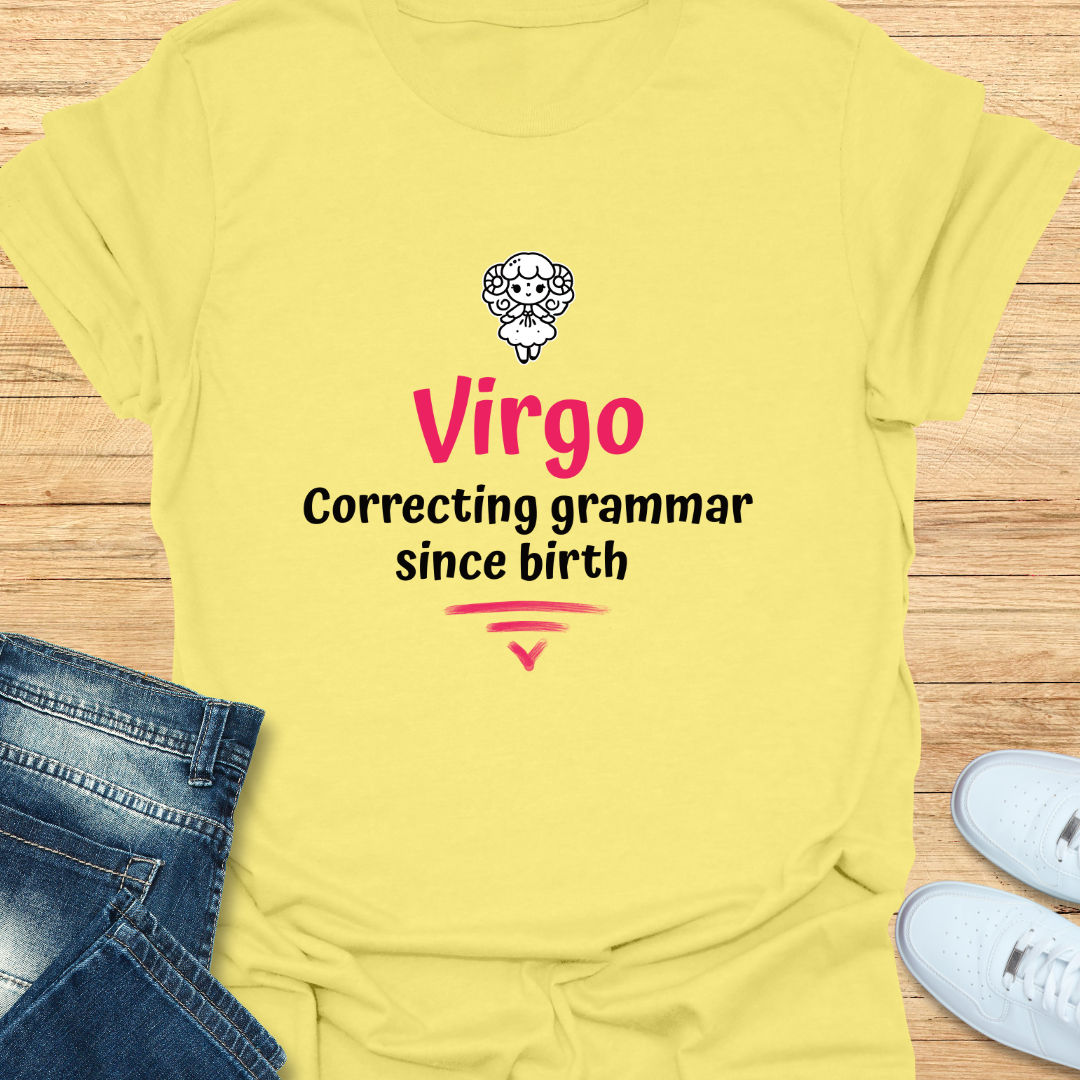 Virgo Correcting Grammar Since Birth T-Shirt