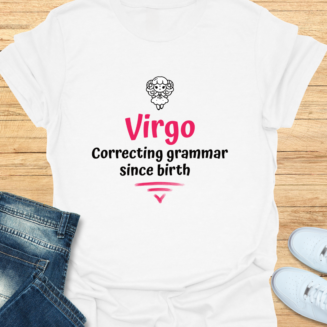Virgo Correcting Grammar Since Birth T-Shirt