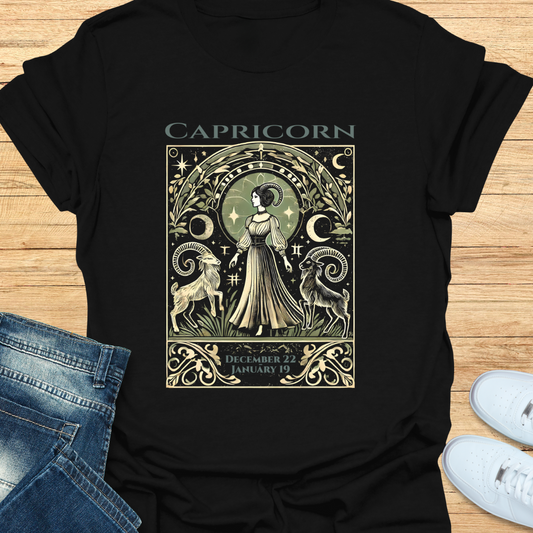 Capricorn Mystical Card T-Shirt