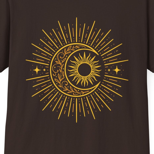 Radiant Sun and Crescent Moon T-Shirt