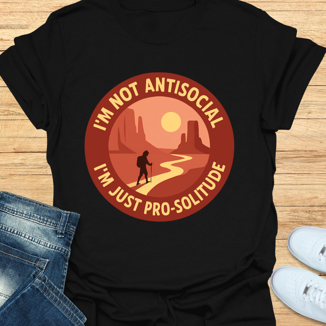 Not Antisocial Pro-Solitude Sunset T-Shirt