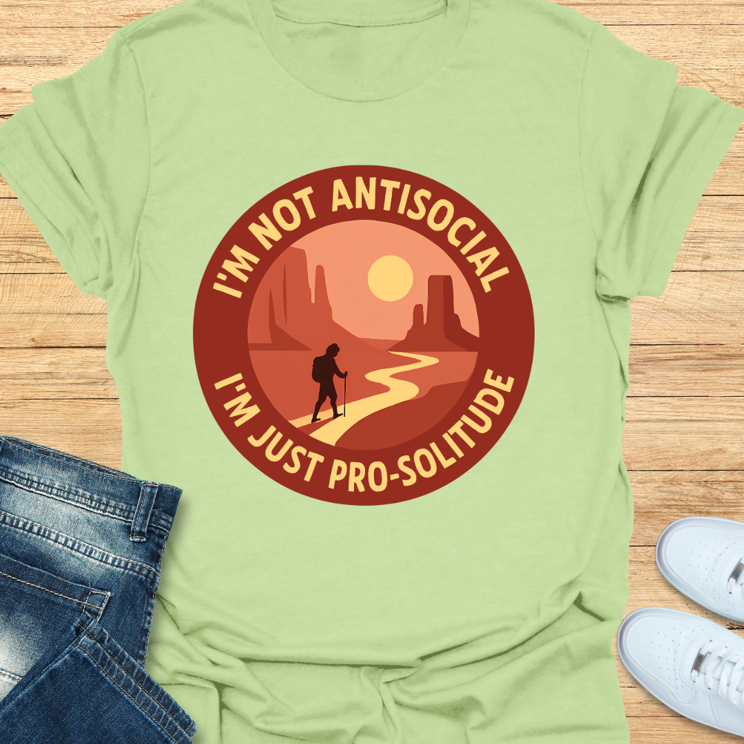 Not Antisocial Pro-Solitude Sunset T-Shirt