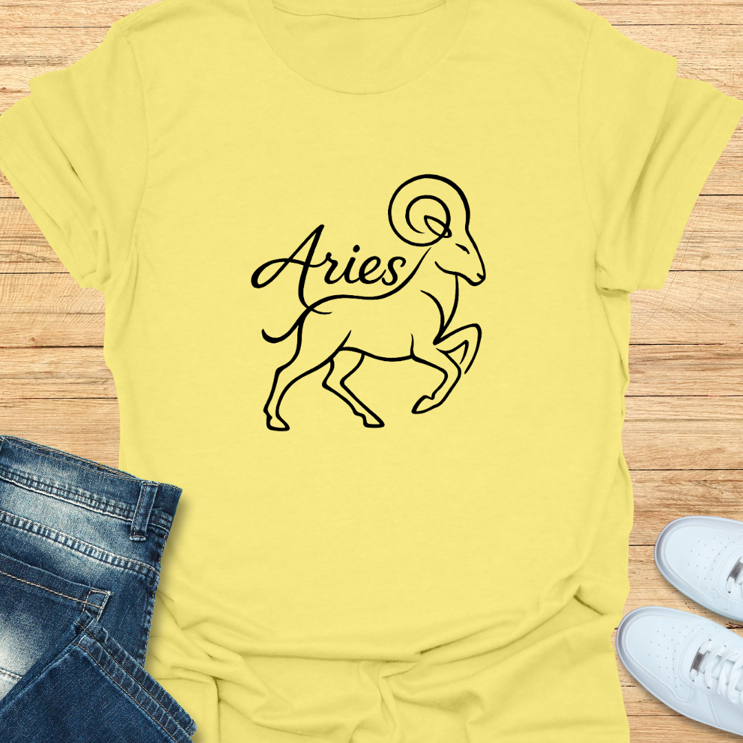 Aries Line Art T-Shirt