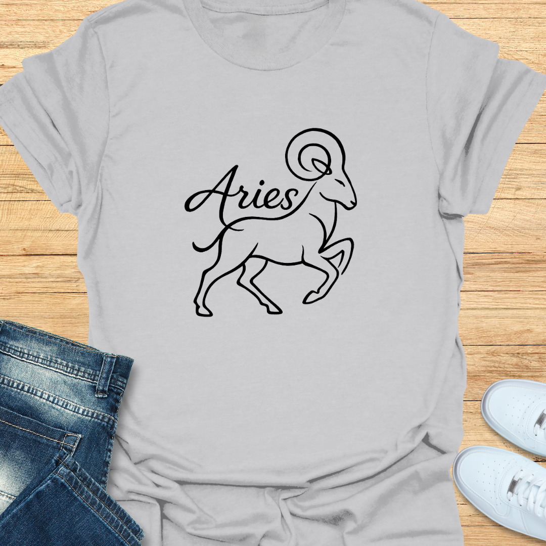 Aries Line Art T-Shirt