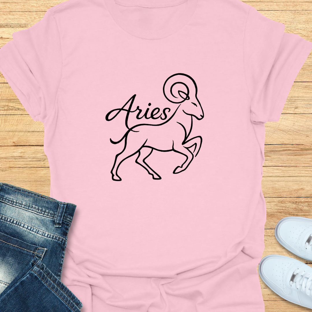 Aries Line Art T-Shirt